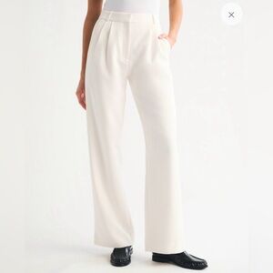 Abercrombie & Fitch Lined Cream Sloane Tailored Wide Leg Pant 28/6S